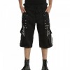 Men Gothic Trouser Black Chain Trouser Zip Off Punk Short Pant Goth